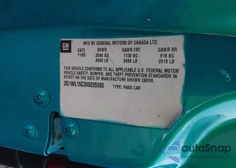 2006 Chevrolet Monte Carlo Ss из США, поврежденный, VIN 2G1WL15C369235395